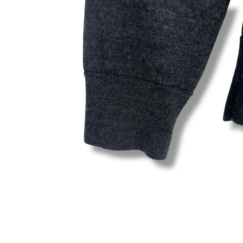 Untuckit Sweater Mens 100% Extra Fine Merino Wool Quarter Zip Pullover L Grey